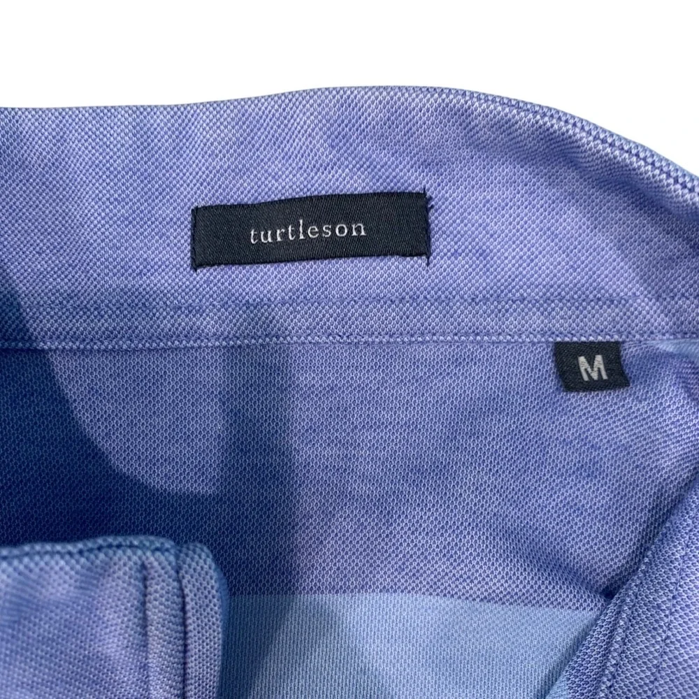 Turtleson Mens Striped‎ 1/4 Zip Pullover 12 Oaks Golf Shirt Medium Blue
